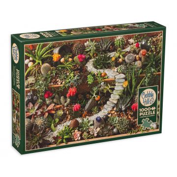 Puzzle Cobble Hill din 1000 de piese - Gradina cu suculente,
