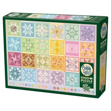 Puzzle Cobble Hill din 1000 de piese - Patchwork-ul anotimpurilor