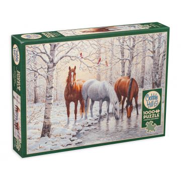 Puzzle Cobble Hill din 1000 de piese - Trio de iarna