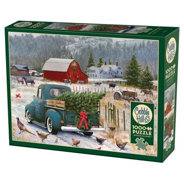 Puzzle Cobble Hill din 1000 piese - Acasă de Crăciun
