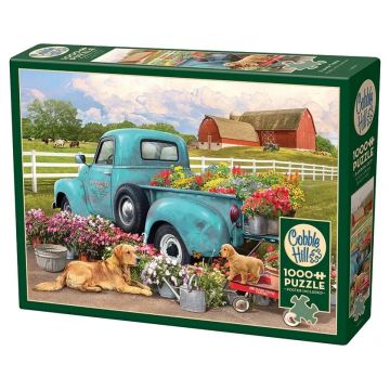 Puzzle Cobble Hill din 1000 piese - Camion cu flori