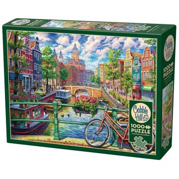 Puzzle Cobble Hill din 1000 piese - Canalul din Amsterdam