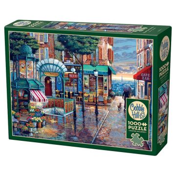 Puzzle Cobble Hill din 1000 piese - O plimbare într-o zi ploioasă