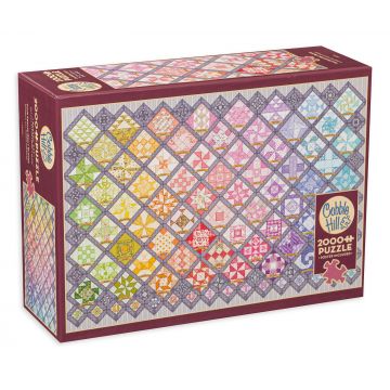 Puzzle Cobble Hill din 2000 de piese - Patru modele de pături