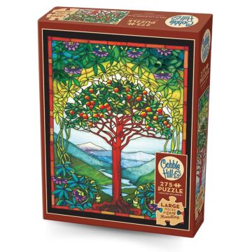 Puzzle Cobble Hill din 275 piese - Vitraliu „Arborele Vieții”