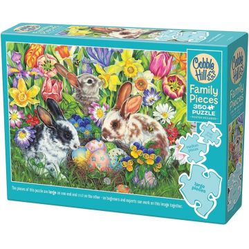 Puzzle Cobble Hill din 350 de piese XXL - Iepurași de Paște