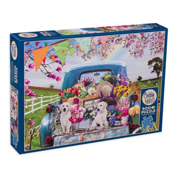 Puzzle Cobble Hill din 500 XXL de piese - Aventuri de primăvară