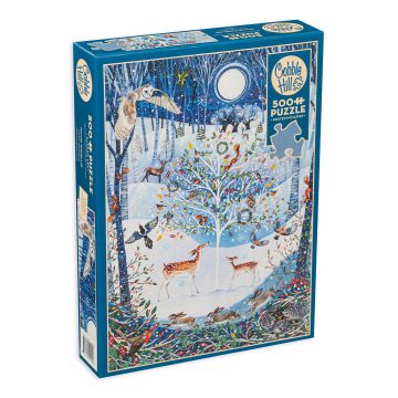 Puzzle Cobble Hill din 500 XXL de piese - Iarna în pădure