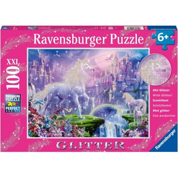 Puzzle cu brocart Ravensburger din 100 XXL piese - Regatul Unicornilor
