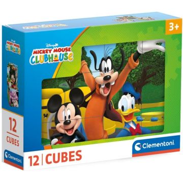 Puzzle cu cuburi Clementoni de 12 piese - Clubul lui Mickey Mouse