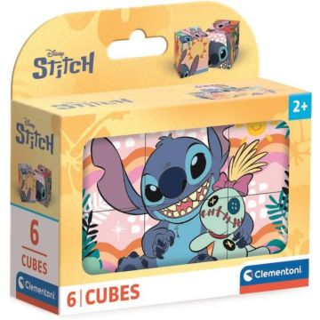 Puzzle cu cuburi Clementoni de 6 piese - Stitch