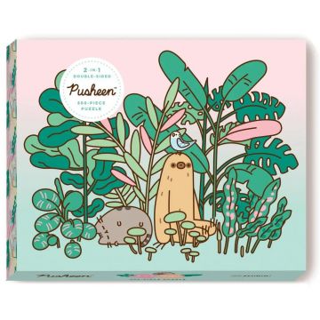 Puzzle cu două fețe Running Press din 500 de piese - Pusheen printre plante