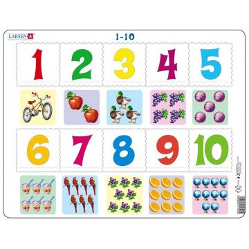 Puzzle educațional Larsen din 10 piese - Numără până la 10