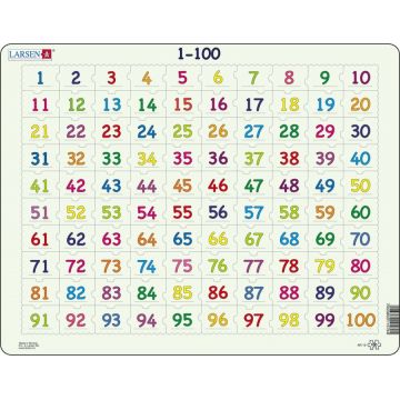 Puzzle educațional Larsen din 100 de piese - Numerele de la 1 la 100