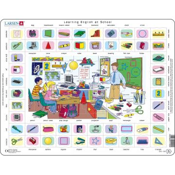 Puzzle educațional Larsen din 70 de piese - La școală