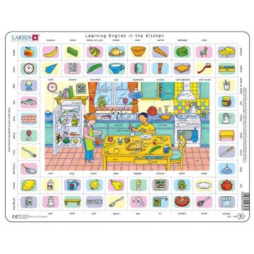Puzzle educațional Larsen din 70 piese - În bucătărie