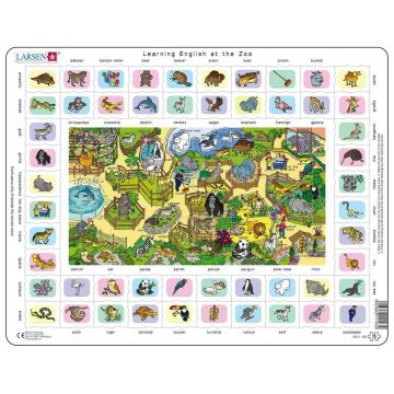 Puzzle educațional Larsen din 70 piese - La grădina zoologică