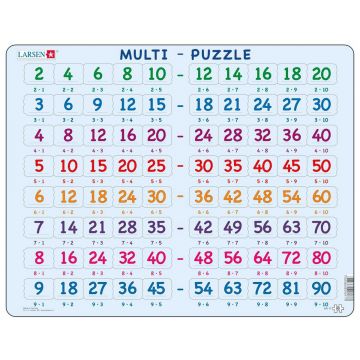 Puzzle educațional Larsen din 80 piese - Multiplicare