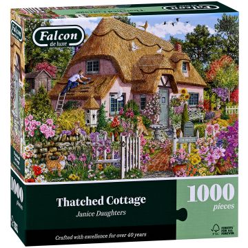 Puzzle Falcon din 1000 piese - Casă cu acoperiș de paie