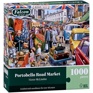 Puzzle Falcon din 1000 piese - Piața de pe Portobello Road din vestul Londrei