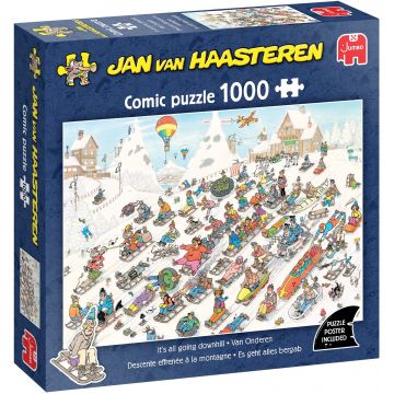 Puzzle Jumbo de 1000 piese - Aventuri distractive pe pârtia de schi