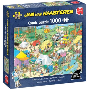 Puzzle Jumbo din 1000 piese - Camping în pădure