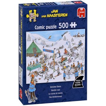 Puzzle Jumbo din 500 piese - Cursă cu reni