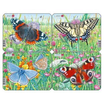 Puzzle mini Larsen din 5 piese - Fluturi, asortiment