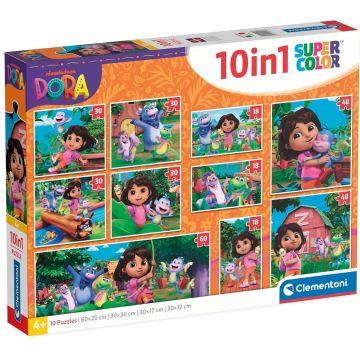 Puzzle pentru copii Clementoni 10 în 1 - Dora exploratoarea