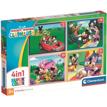 Puzzle pentru copii Clementoni 4 în 1 - Clubul lui Mickey Mouse