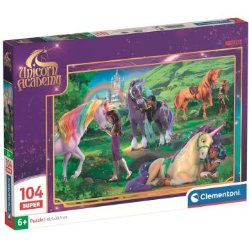 Puzzle pentru copii Clementoni de 104 piese - Academia de unicorni, varianta 2