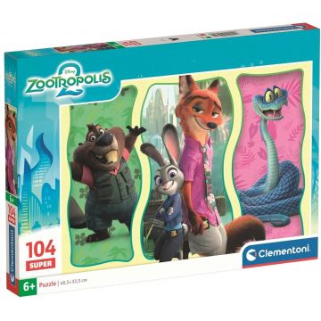 Puzzle pentru copii Clementoni de 104 piese - Eroii din Zootropolis 2