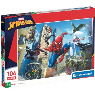 Puzzle pentru copii Clementoni de 104 piese - În lumea lui Spiderman