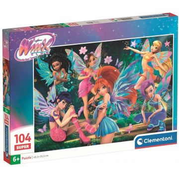 Puzzle pentru copii Clementoni de 104 piese - Zânele din Winx Club