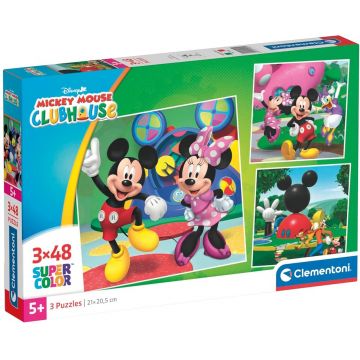 Puzzle pentru copii Clementoni de 3 x 48 piese - Clubul lui Mickey Mouse