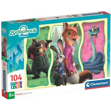 Puzzle pentru copii Clementoni din 104 piese - Zootropolis 2
