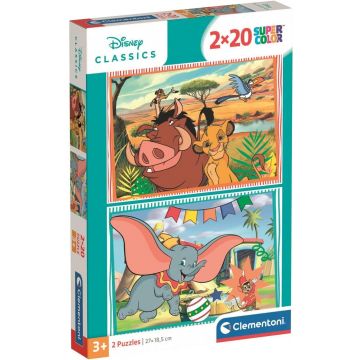 Puzzle pentru copii Clementoni din 2 x 20 piese - Clasice Disney