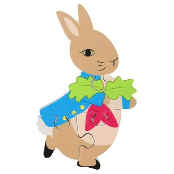 Puzzle pentru copii din lemn Orange Tree Toys din 4 piese - Iepurașul Peter