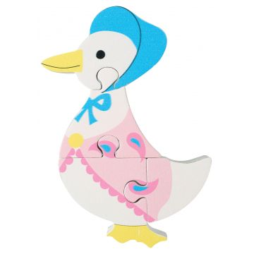 Puzzle pentru copii din lemn Orange Tree Toys din 4 piese - Rățușca Jemima