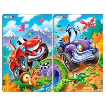 Puzzle pentru copii Larsen din 12 piese - Mașini, sortiment