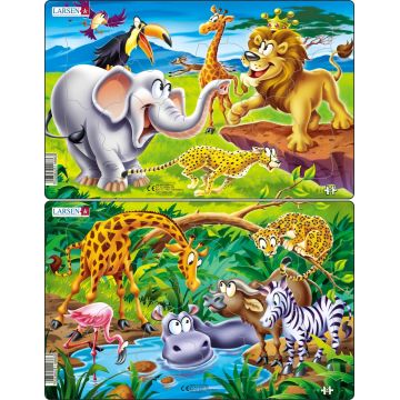 Puzzle pentru copii Larsen din 14 piese - Safari, sortiment