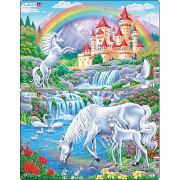 Puzzle pentru copii Larsen din 15 piese - Unicorni, asortiment