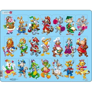 Puzzle pentru copii Larsen din 21 piese - Animale amuzante