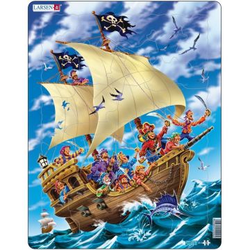 Puzzle pentru copii Larsen din 30 piese - Pirați