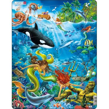 Puzzle pentru copii Larsen din 32 de piese - În ocean