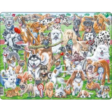 Puzzle pentru copii Larsen din 32 piese - Câini jucăuși