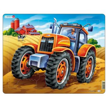 Puzzle pentru copii Larsen din 37 piese - Tractor mare pe câmp