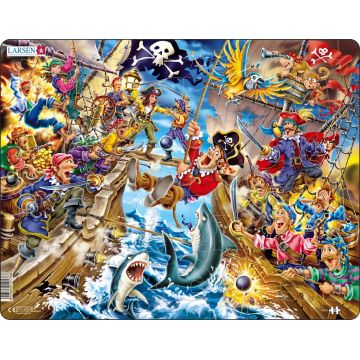 Puzzle pentru copii Larsen din 39 piese - Bătălia piraților