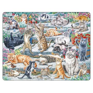 Puzzle pentru copii Larsen din 45 de piese - Pisici drăguțe