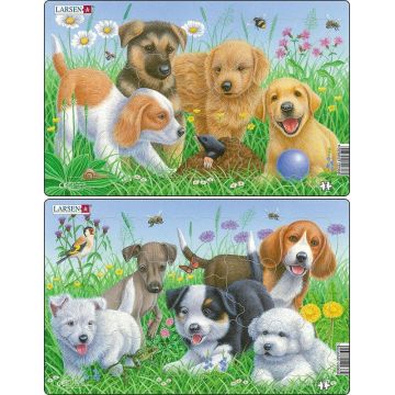 Puzzle pentru copii Larsen din 9 piese - Cățeluși, asortiment